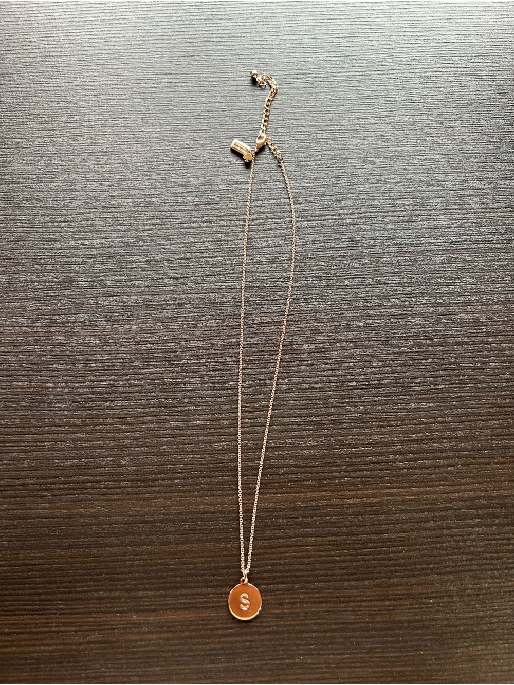 Kate Spade Rose Gold S initial necklace